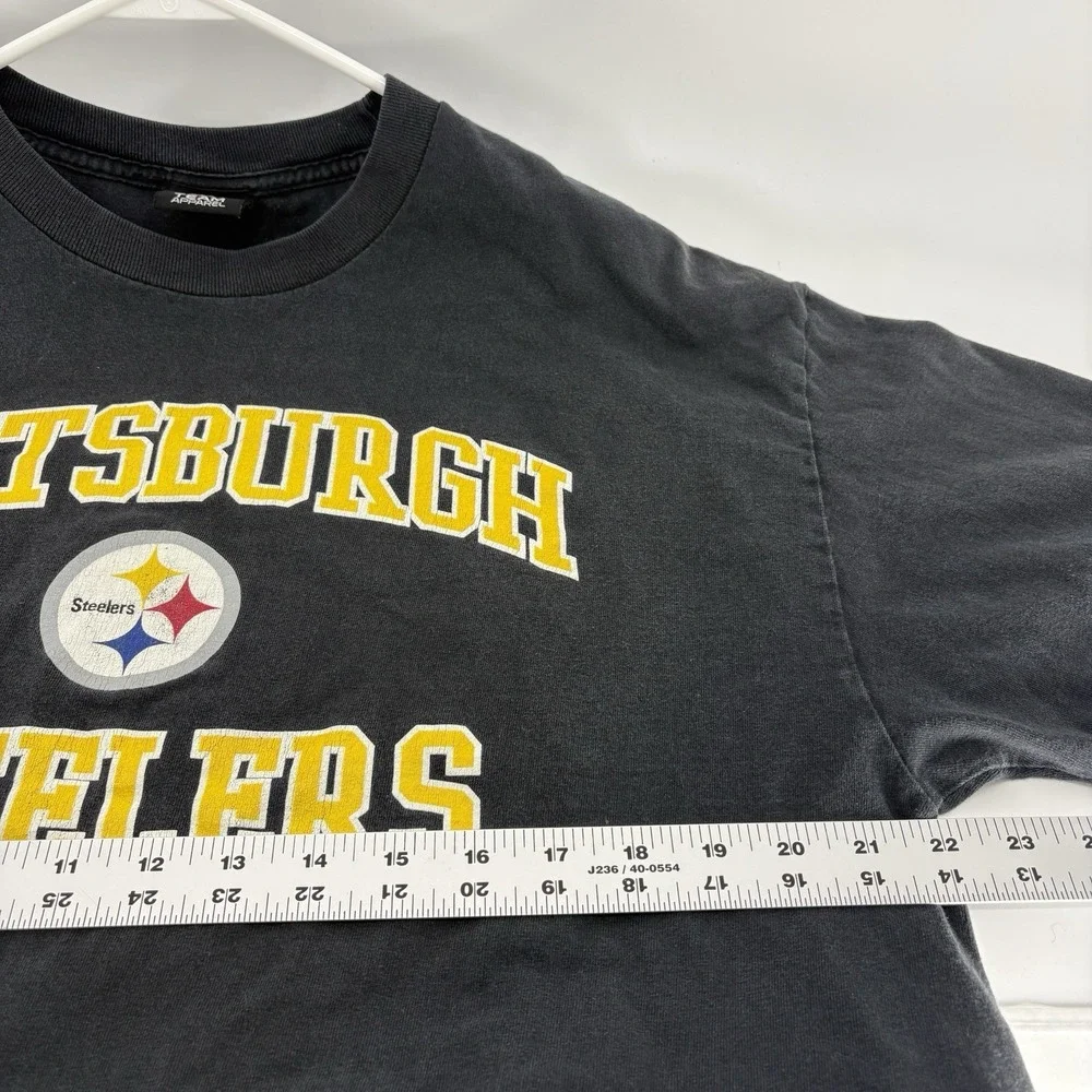 Vintage Pittsburgh Steelers‎ NFL Team Apparel Black T Shirt Football Men XL